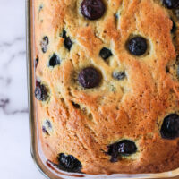 close up of blueberry banana bread