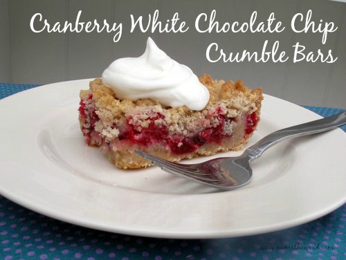 Cranberry White Chocolate Chip Crumble Bars