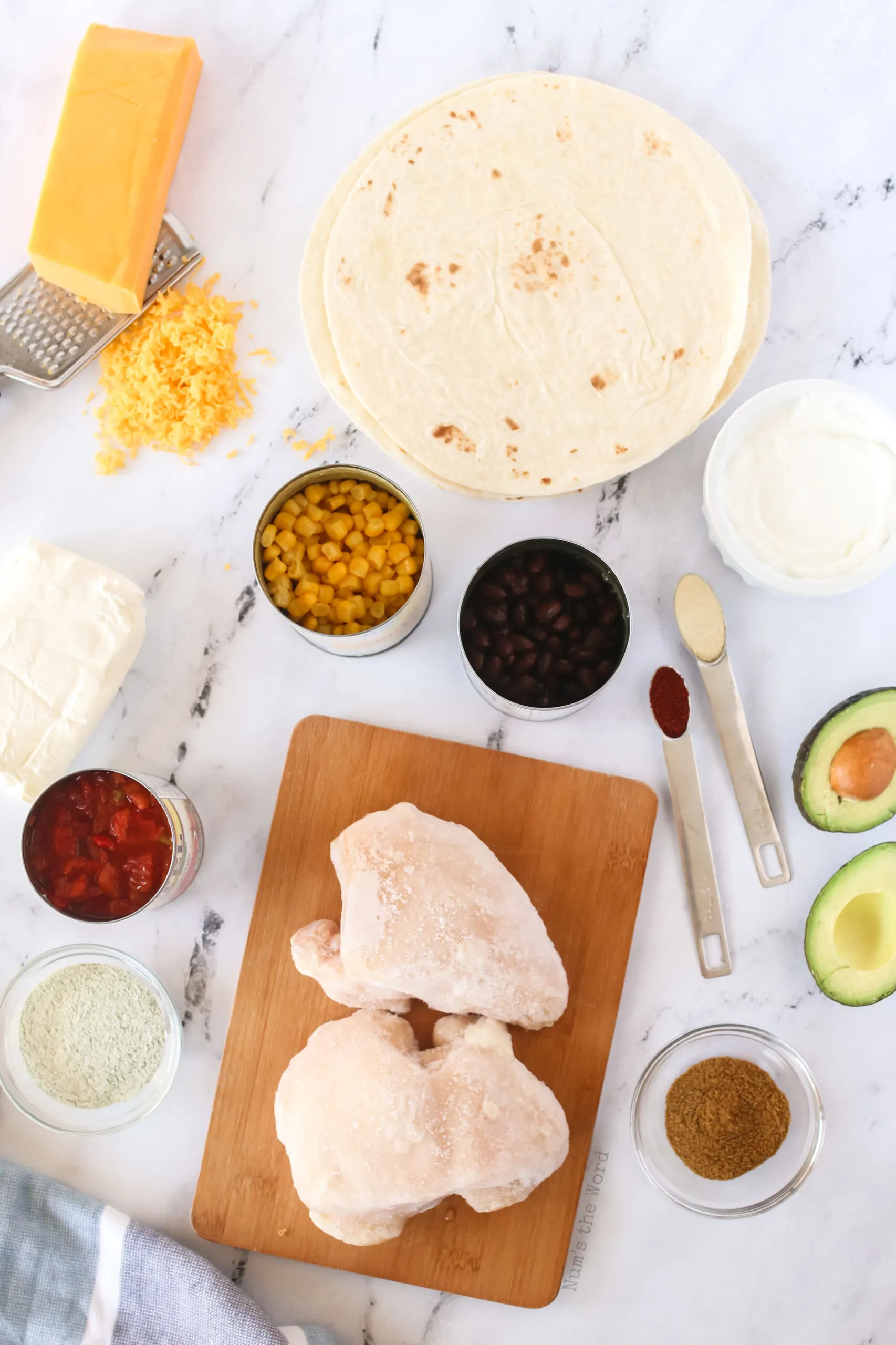 all ingredients laid out on counter.