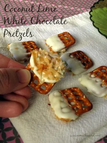 Coconut Lime White Chocolate Pretzels