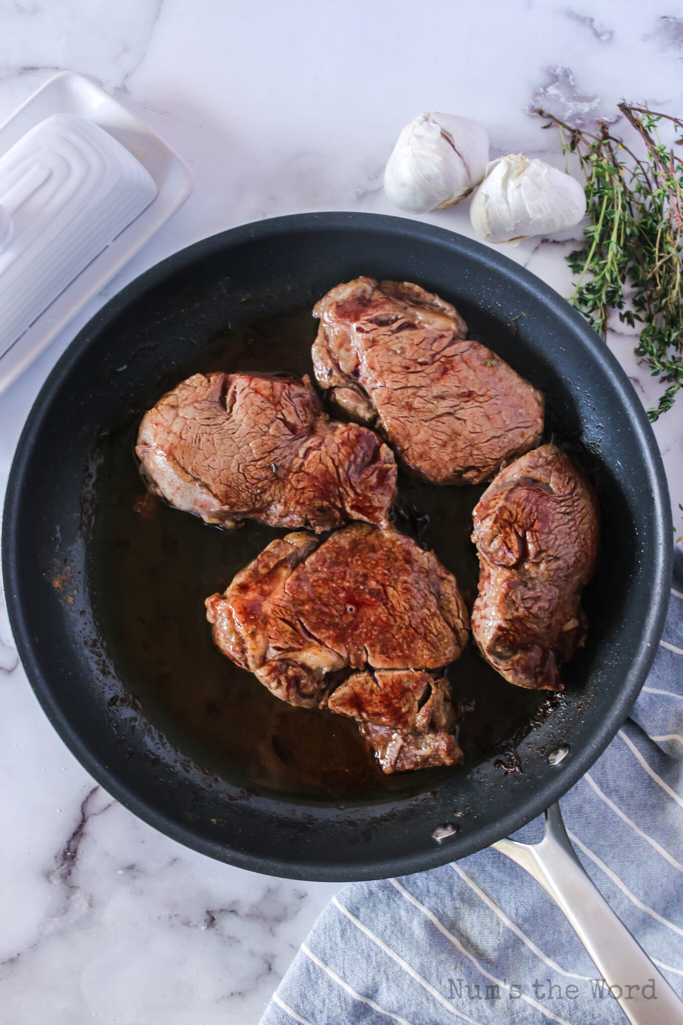 Pan Fried Steaks with Garlic Butter Num's the Word