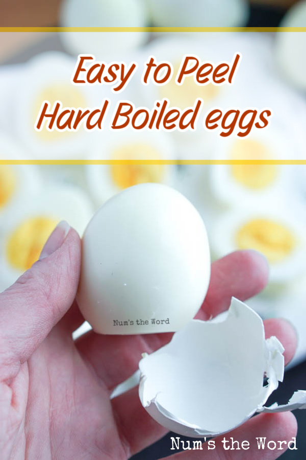 Main image for Easy to Peel Hard Boiled Eggs. Hand holding a peeled egg with a large piece of shell. 