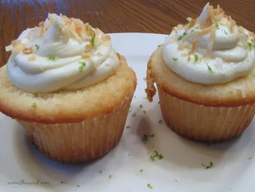 Coconut Cupcakes with Key Lime White Chocolate Frosting