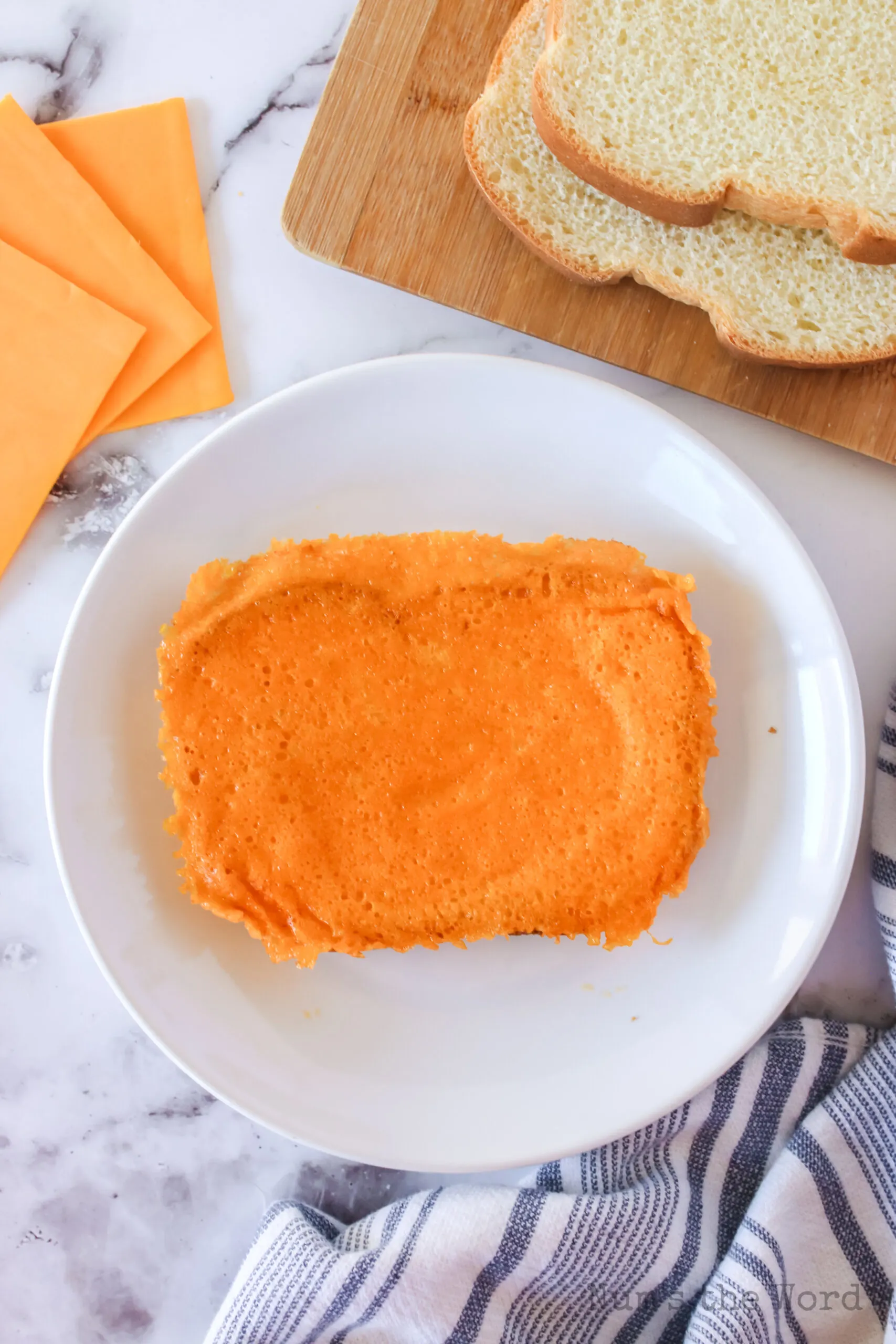 fried cheese sandwich, cheese side up