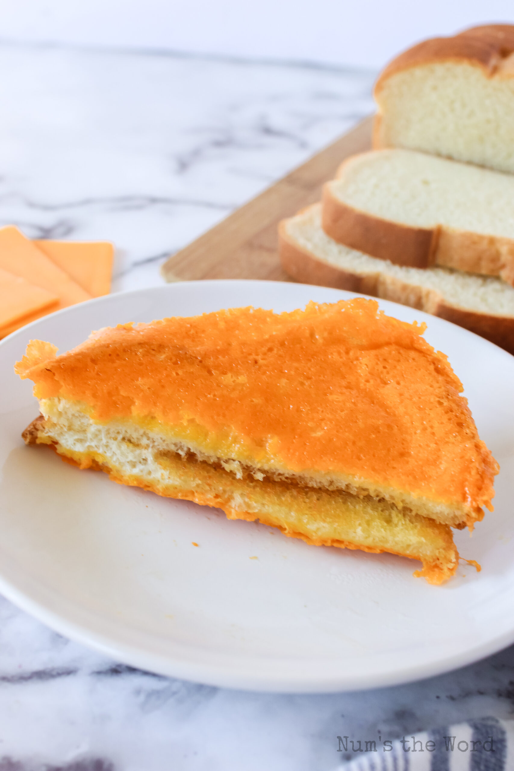 cheese bread cut in half
