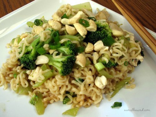 Cashew Chicken and Broccoli with Noodles