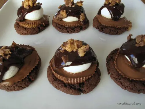 Chocolate Peanut Butter Marshmallow Cookies