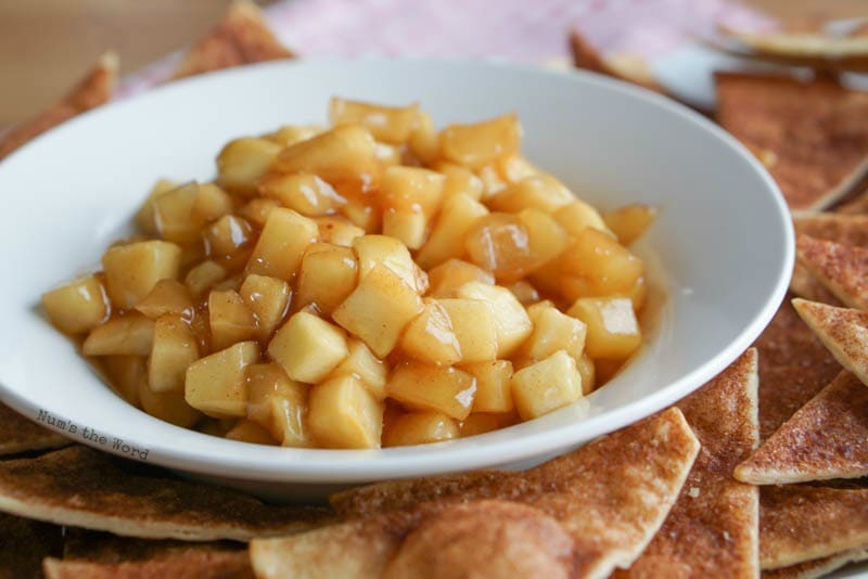 Apple Pie Dip - close up of apple pie dip in a bowl