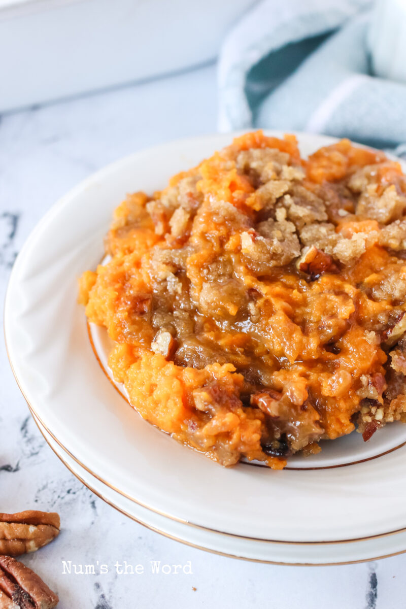 Sweet Potato Casserole with Pecans - Num's the Word