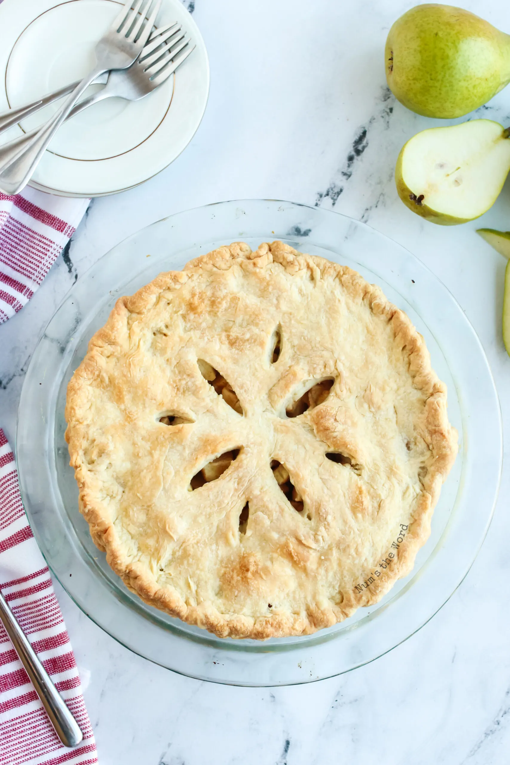 pie fresh out of the oven and ready to be sliced