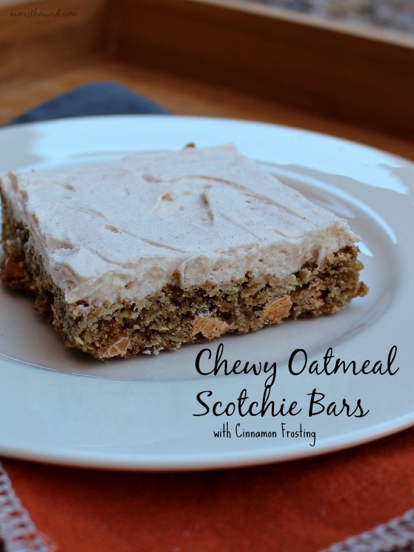 Chewy Oatmeal Scotchie Bars