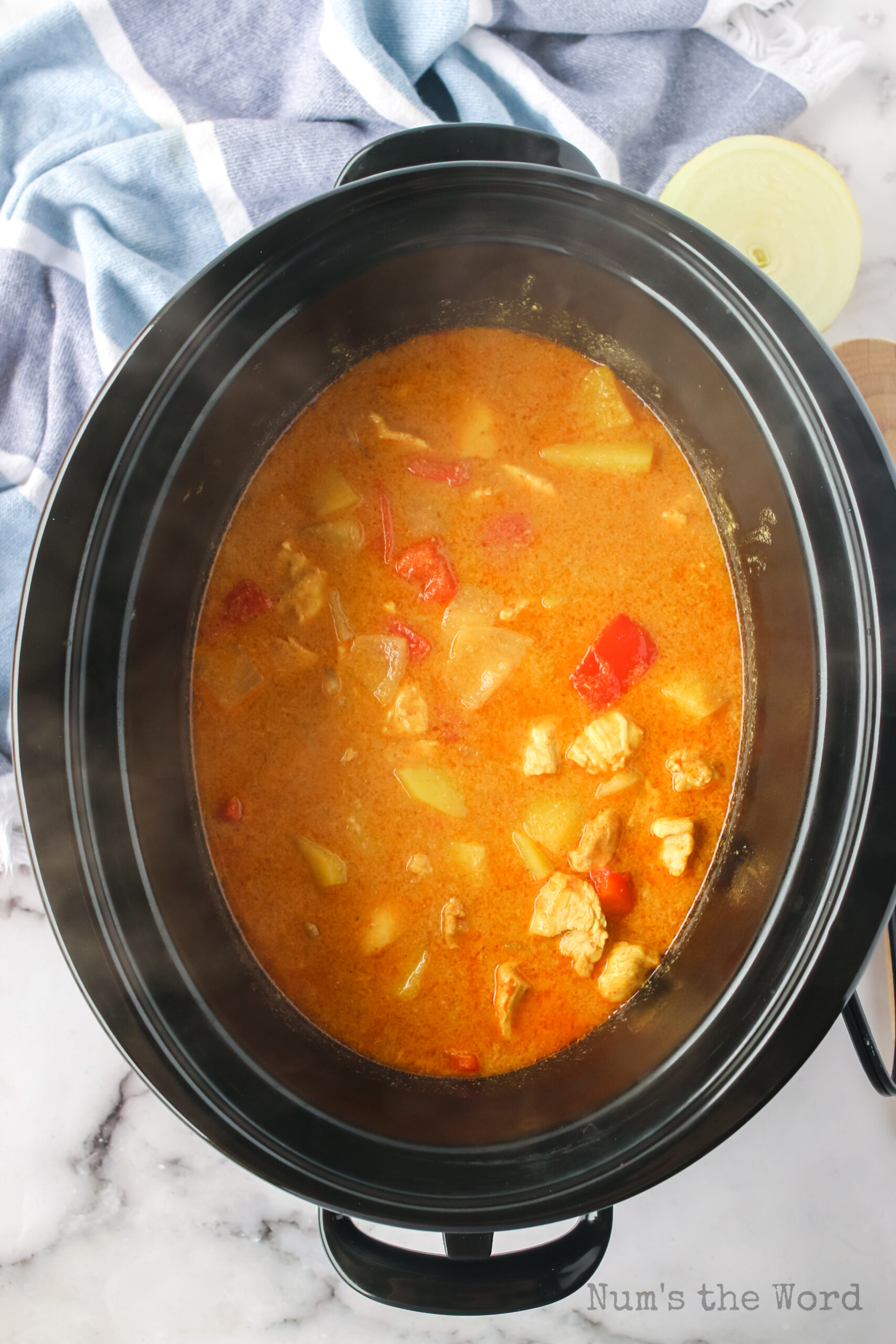 cooked curry ready to serve over rice