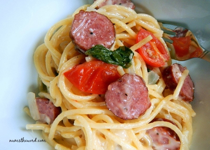 One Pot Sausage Basil Pasta