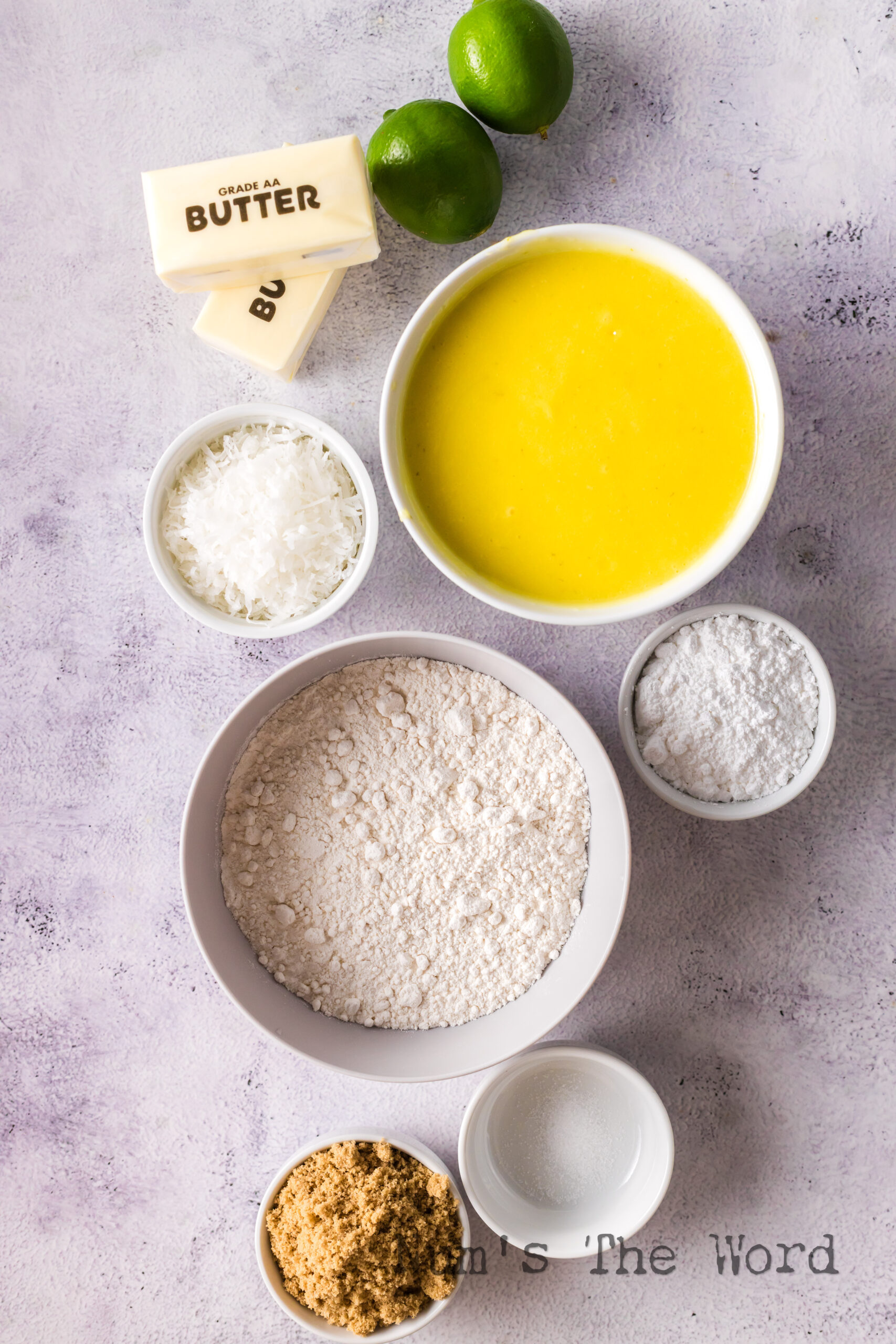 All ingredients laid out on the counter.