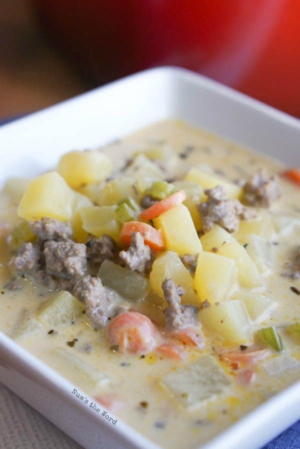 One Pot Cheeseburger Soup - Num's the Word