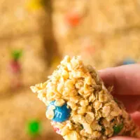 hand holding a granola bar.