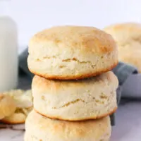 3 biscuits stacked up on each other.