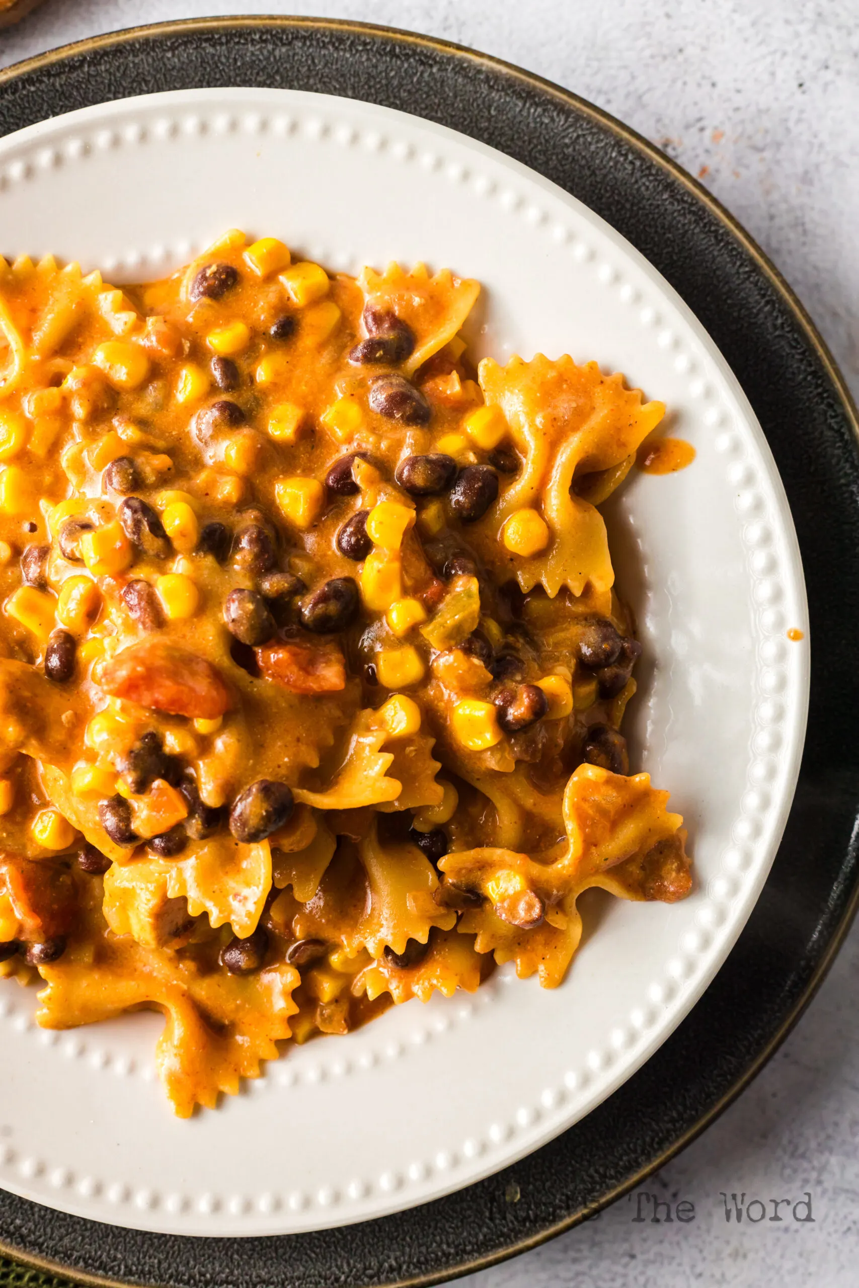 plate full of taco pasta on a plate