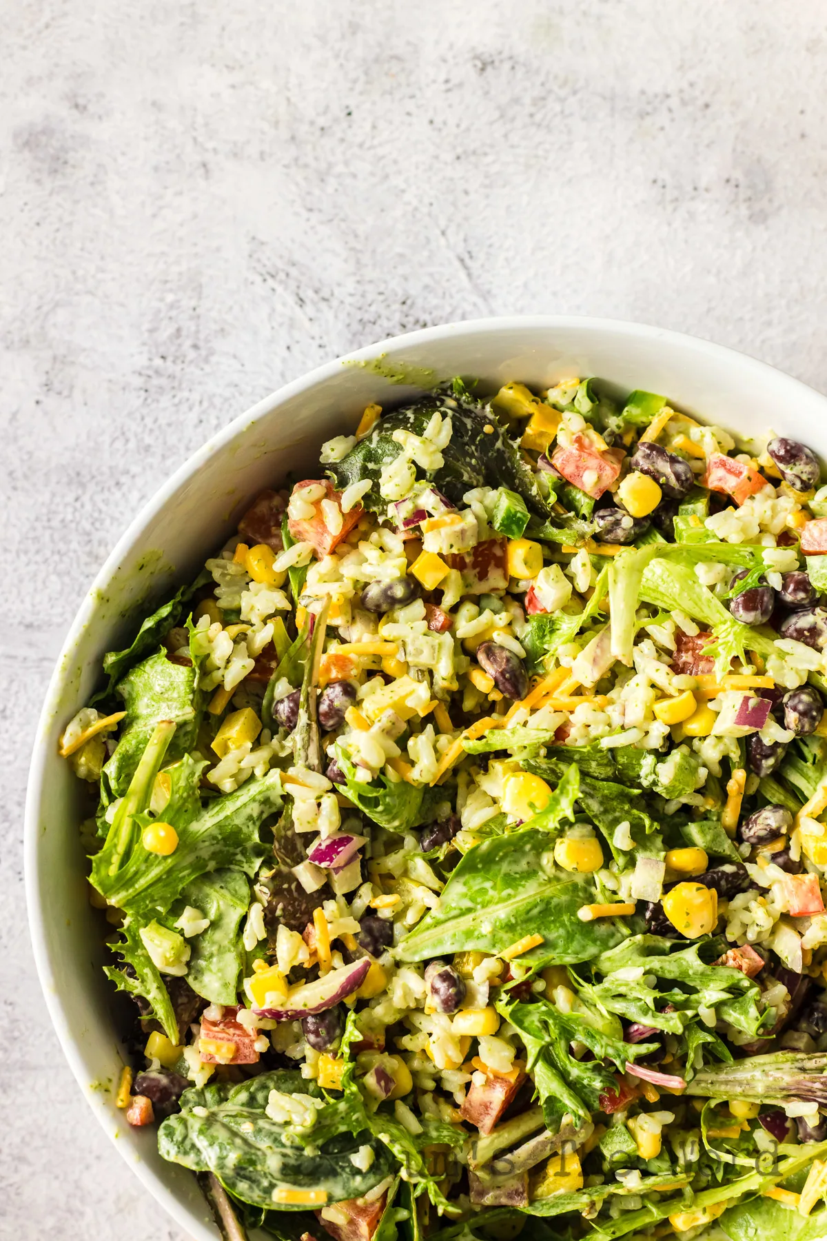 Tossed Salad ready to eat.