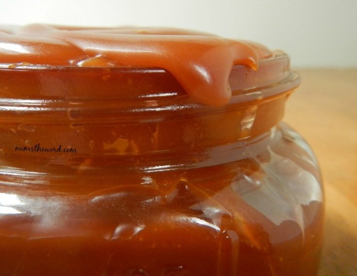 Salted Caramel Sauce - caramel sauce in jar ready to be eaten