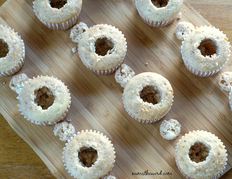 Apple Pie Cupcakes - cupcakes hollowed out. Looking from above