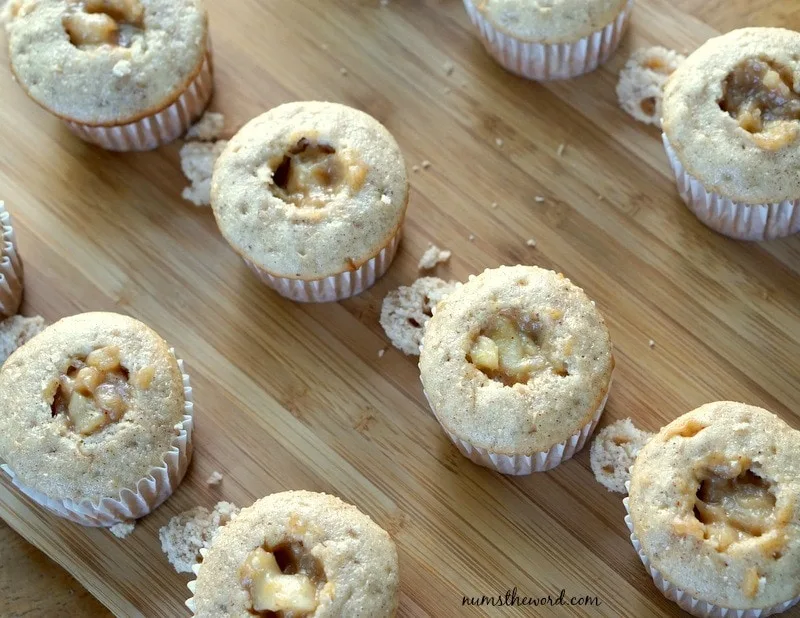 Apple Pie Cupcakes - Cupcakes filled with apple pie filling, Photo taken from above.