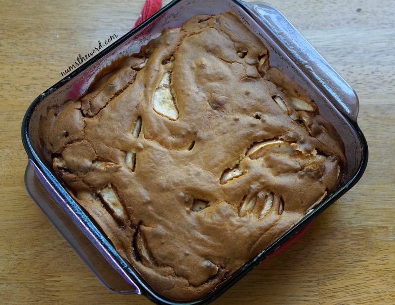 Apple Cobbler Cake - bake cobbler cake in pan.