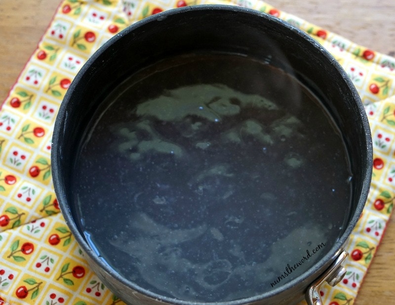 Apple Cobbler Cake - sauce cooked to a clear stage