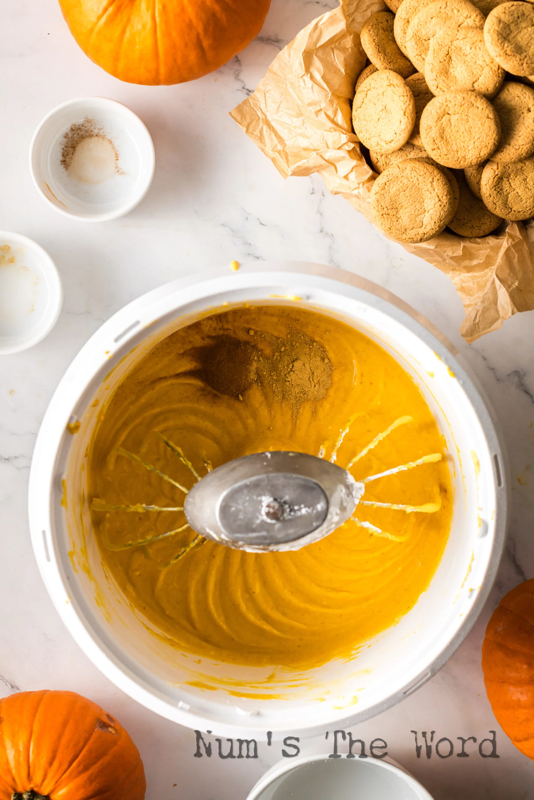 cinnamon and ginger added to pumpkin mix.