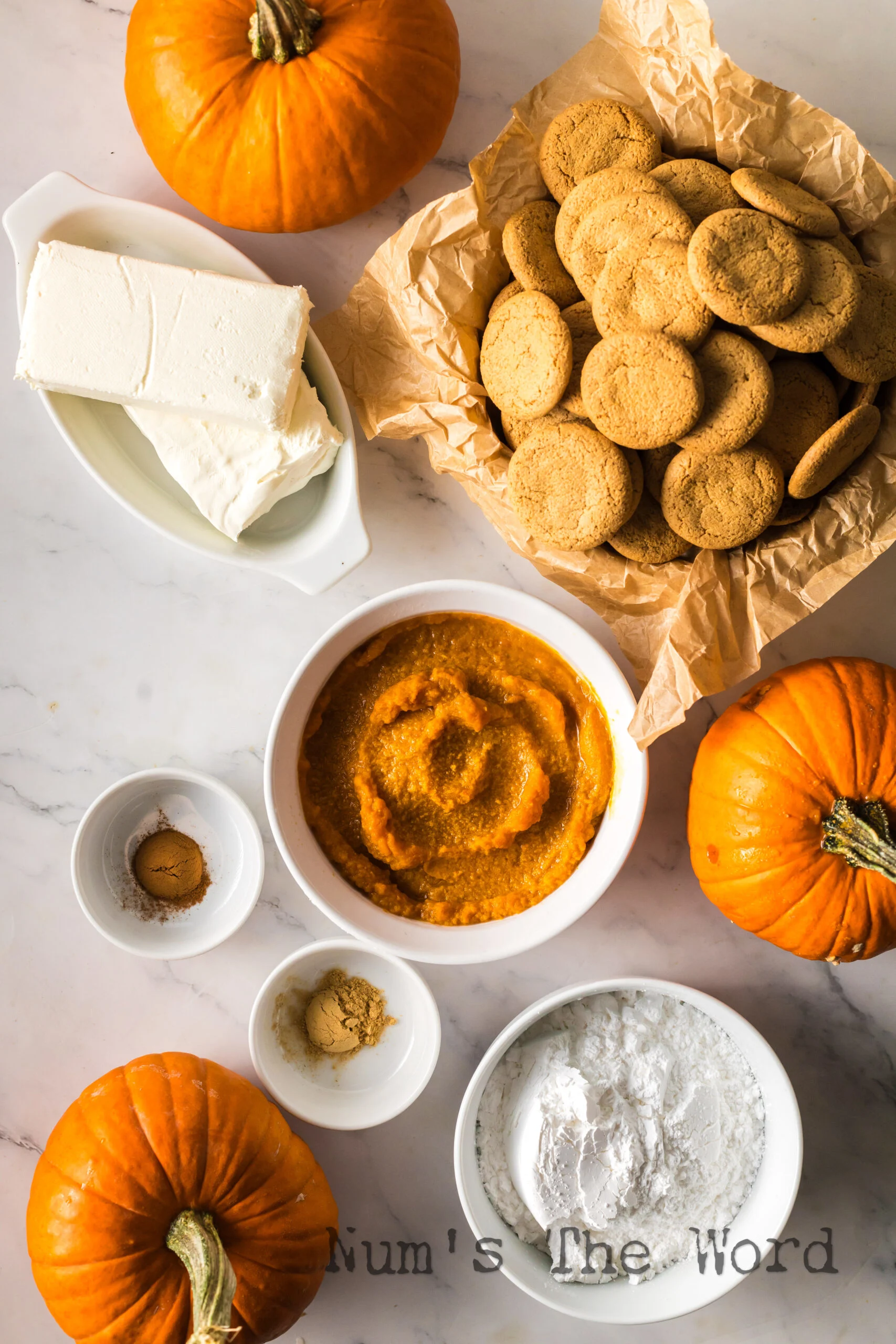 All ingredients laid out on the counter, ready to assemble.