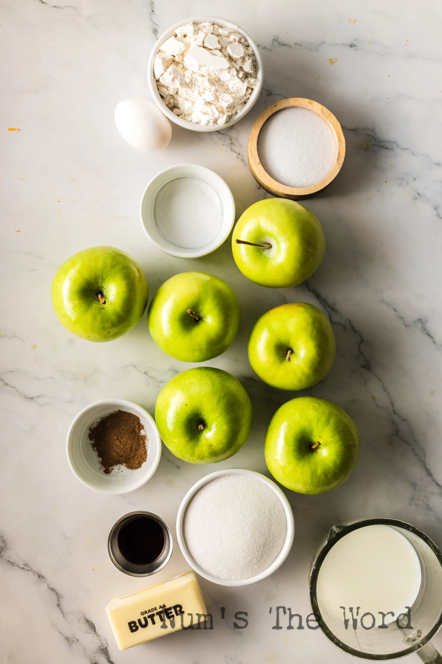 All ingredients laid out on the counter, ready to assemble.