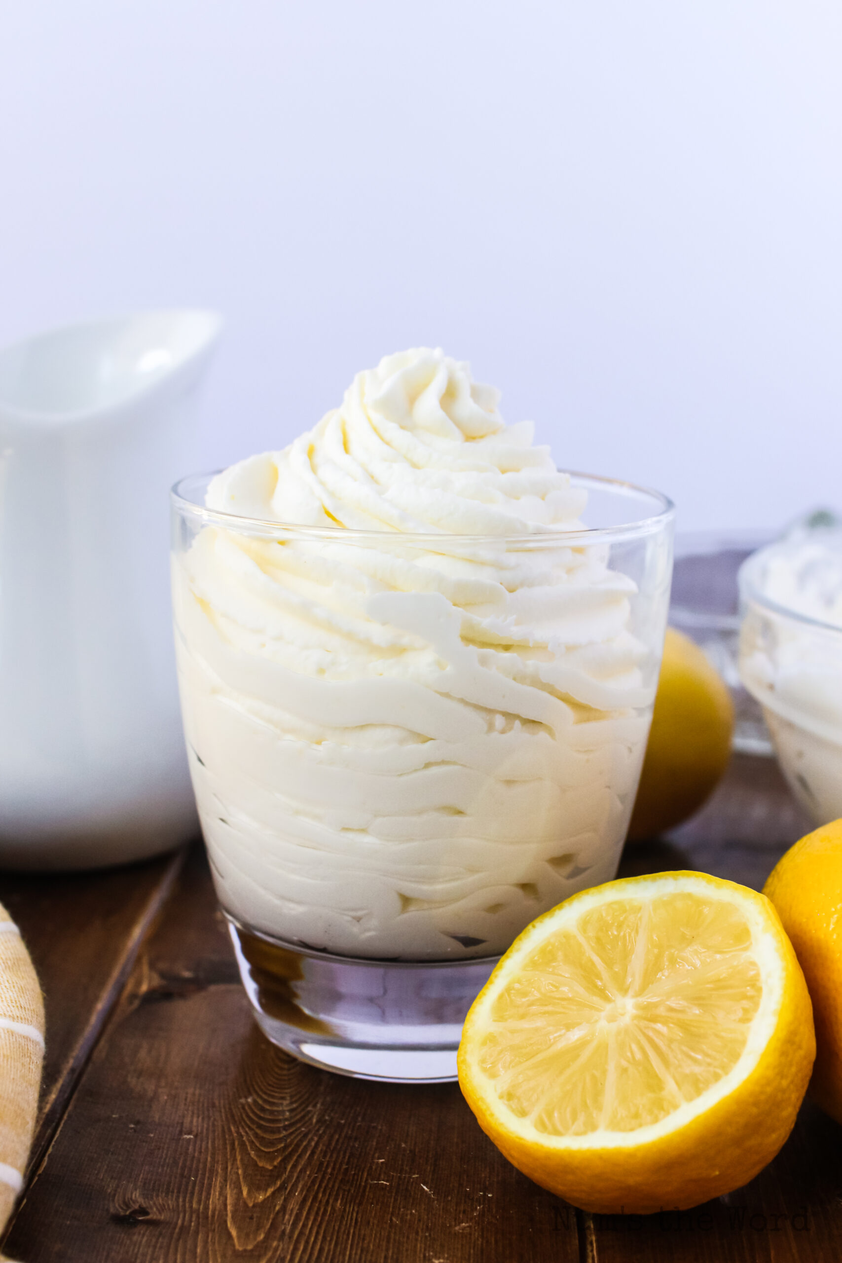side view of lemon curd whipped cream