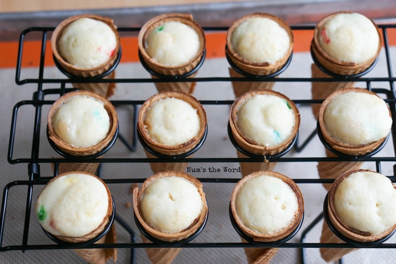 Cupcake Ice Cream Cones - cake mix baked in ice cream cone