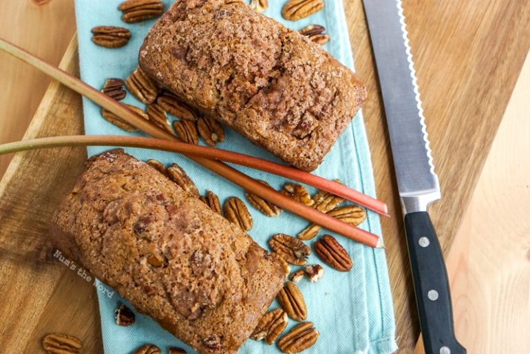 Cinnamon Streusel Rhubarb Bread - Num's The Word