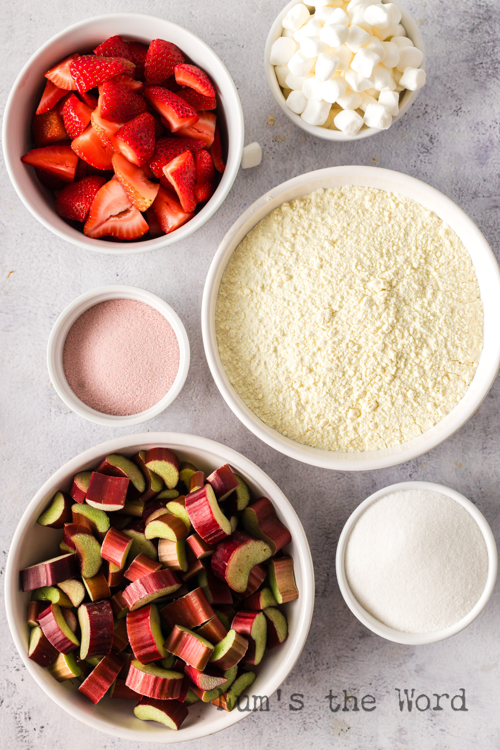 All ingredients laid out on counter, ready to assemble.