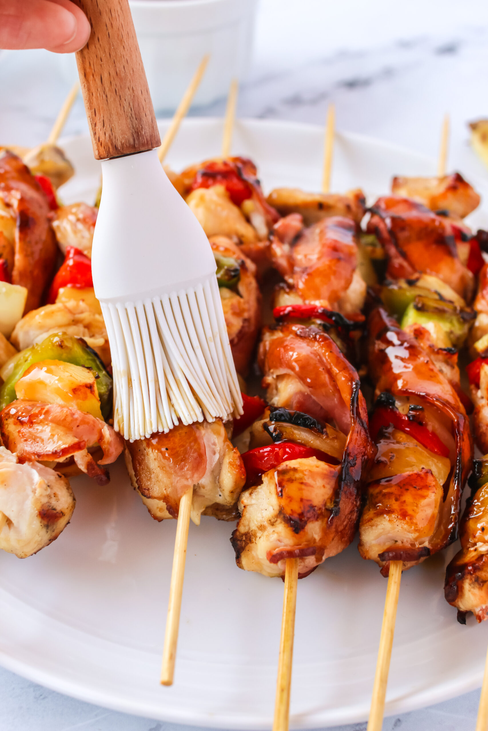 basting kebabs after cooking with additional glaze