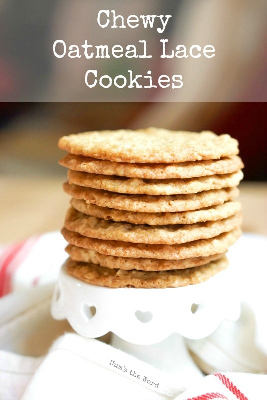 Chewy Oatmeal Lace Cookies - single image, main image for the recipe post