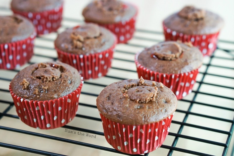 Black Forest Cupcakes - hollowed out cupcake nub placed back on cupcake after filling it with cherries