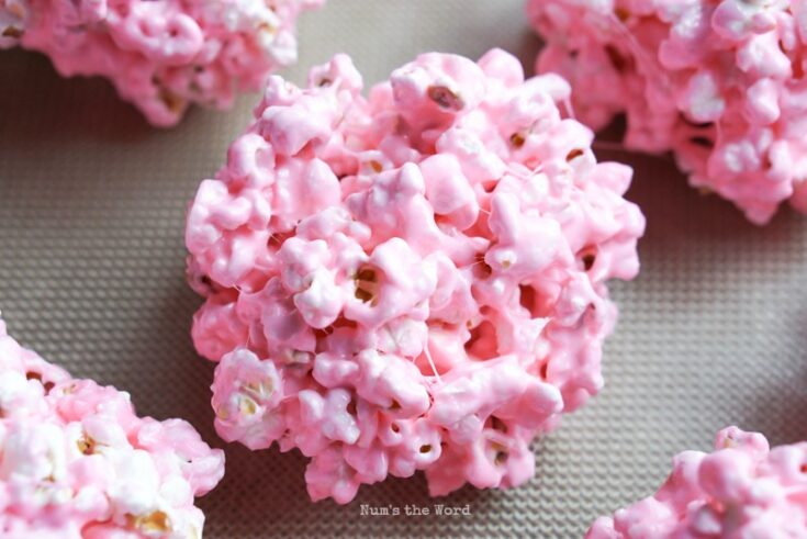 zoomed in image of a single popcorn ball