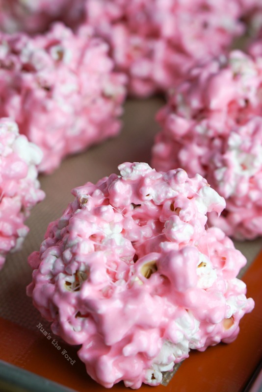 zoomed in image of popcorn balls ready to eat.