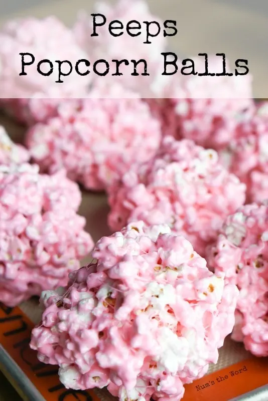 Peeps Popcorn Balls - Main image for recipe of popcorn balls made and all laid out