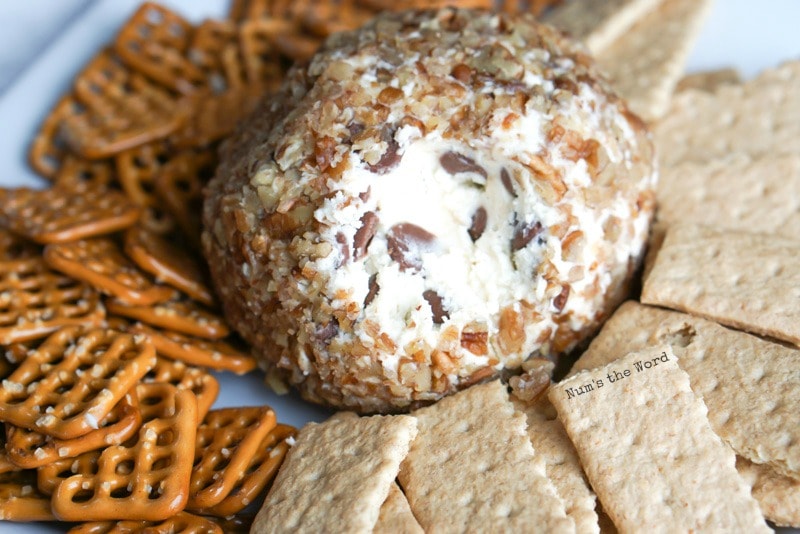 Chocolate Chip Cream Cheese Ball - NumsTheWord