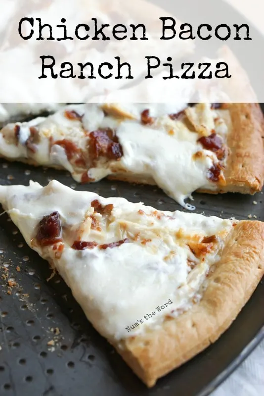 Chicken Bacon Ranch Pizza - Main image for recipe of a pizza slice still on pan