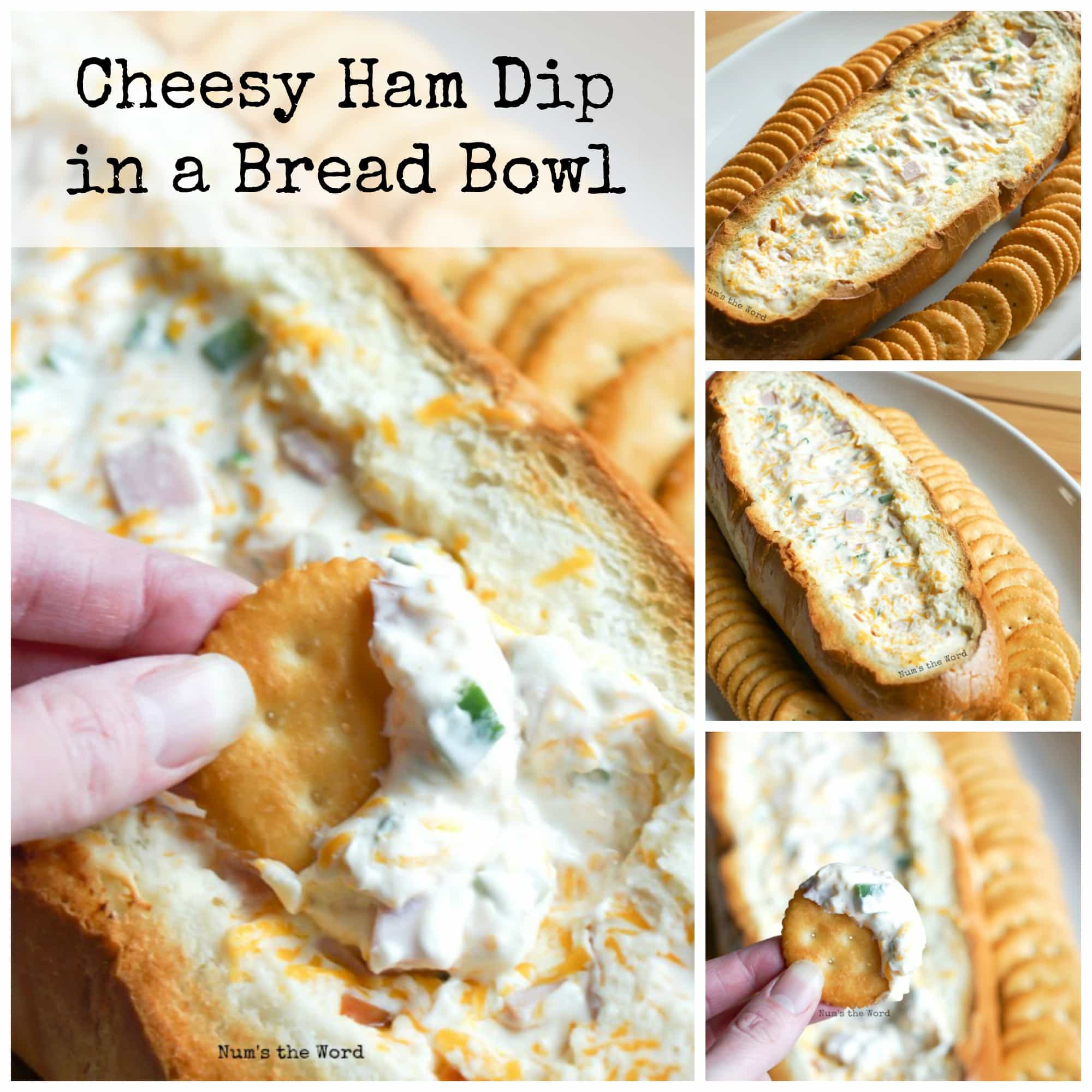 Cheesy Ham Dip in a Bread Bowl