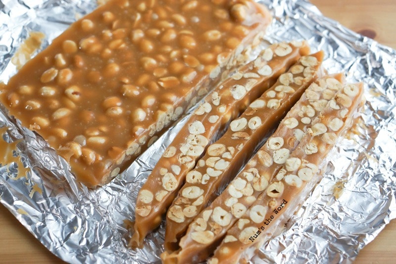 Salted Peanut Caramels - Strips cut of peanut caramels