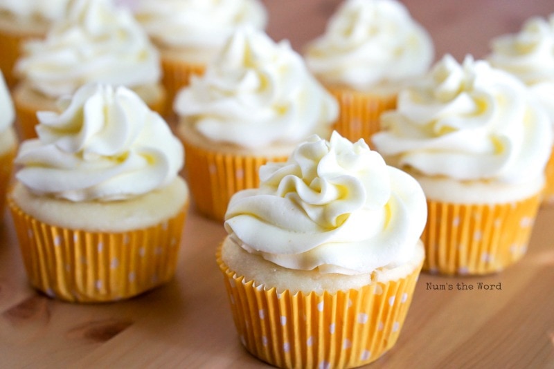 Lemon Lover's Cupcakes - Filled cupcakes topped with lemon buttercream