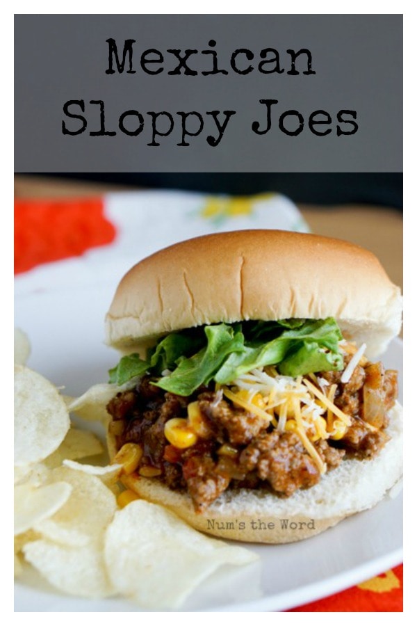 Mexican Sloppy Joes - Main image for recipe of sloppy joes, on bun with cheese and lettuce