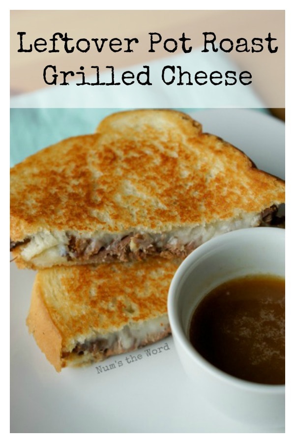 Leftover Pot Roast Grilled Cheese - Main image for recipe of sandwich cut in half and on plate