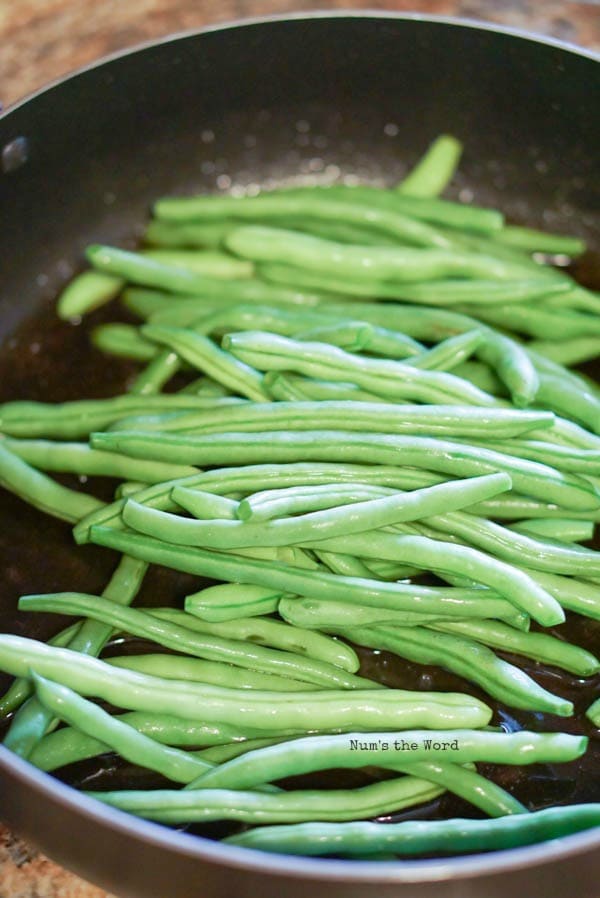 Brown Sugar & Bacon Green Beans added to brown sugar mixture. 