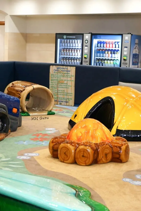 St. Cloud Mall Play Area - tunnel tent, pretend fire and tunnel log